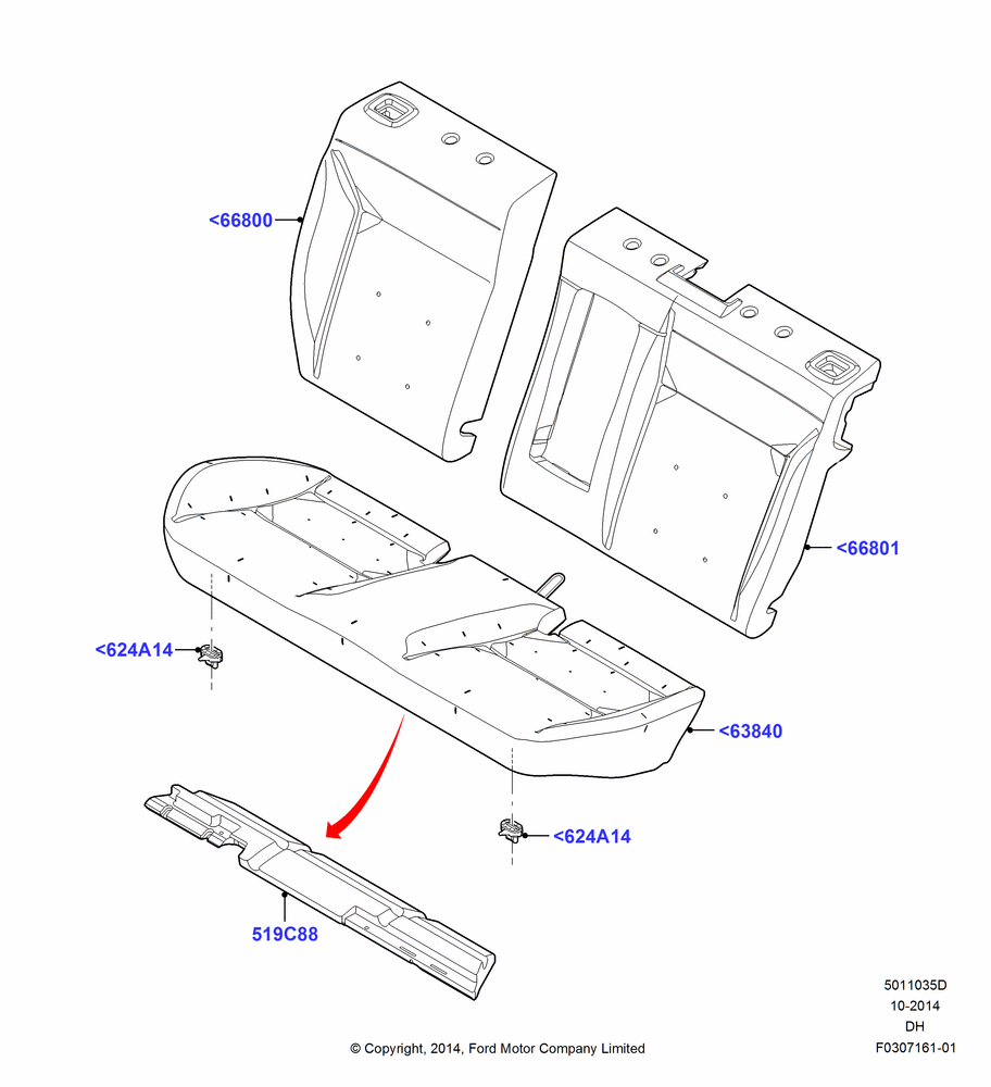 35D - Rear Seat Pads/Valances & Heating, With Fixed Rear Seat Cushion; 08/DEC/2014-04/MAY/2018