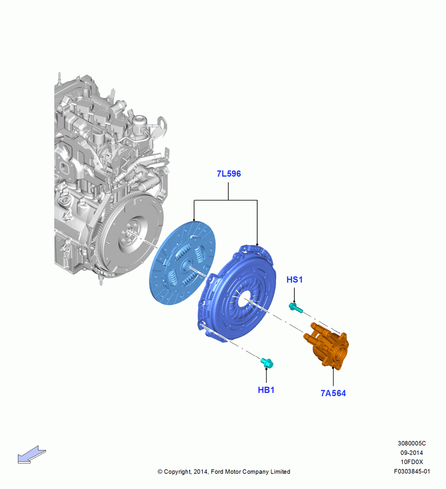 05C - Clutch, 1.0L EcoBoost 120PS/125PS/140PS; 15/DEC/2014-04/MAY/2018