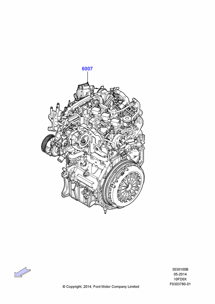 00B - Engine Assy Fully Dressed, 1.0L EcoBoost 120PS/125PS/140PS; 08/DEC/2014-04/MAY/2018
