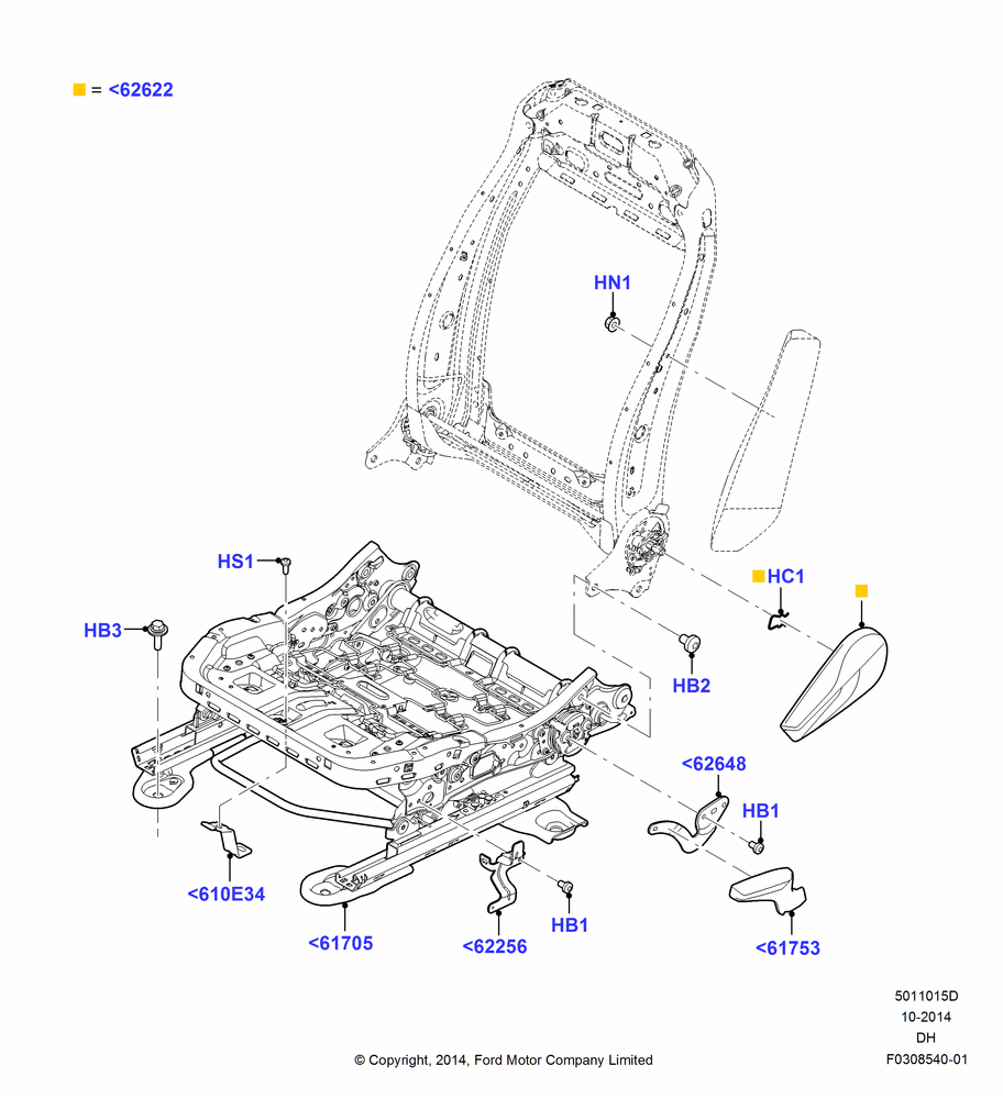 15D - Front Seat Base, With Driver 4 Way Mnl.Seat Adjuster, Driver Seat; 08/DEC/2014-04/MAY/2018
