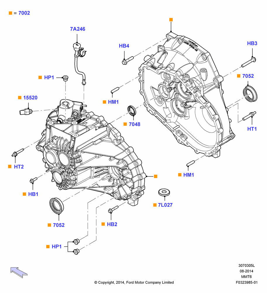 05L - Manual Transmission and Case, 6-Speed Manual Transaxle - MMT6; 15/DEC/2014-04/MAY/2018