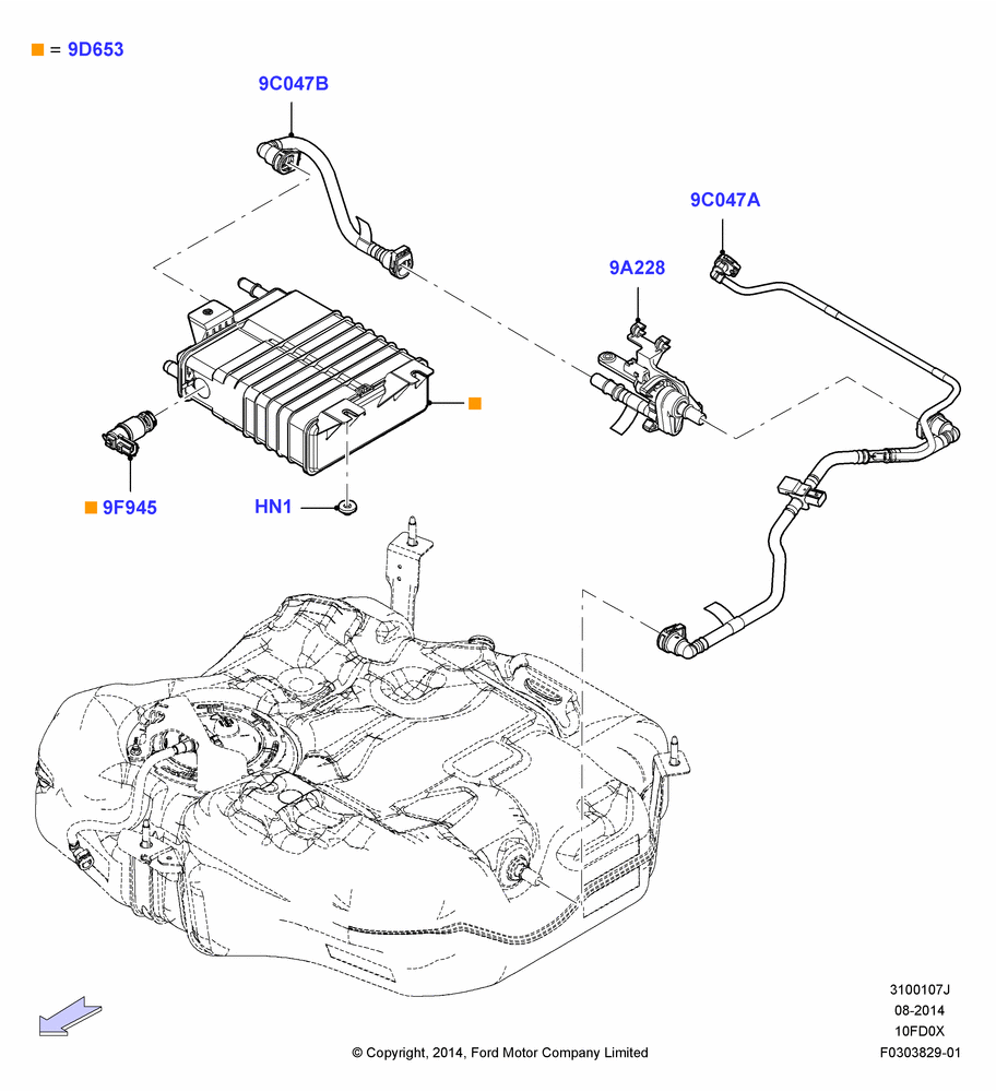07J - Fuel Vapour System, 1.0L EcoBoost 120PS/125PS/140PS; 15/DEC/2014-04/MAY/2018