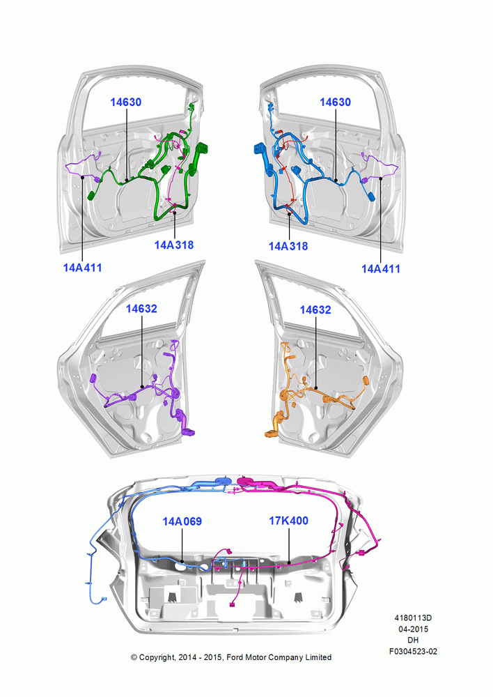 13D - Wiring - Body Closures, 5 Door Sedan; 08/DEC/2014-04/MAY/2018