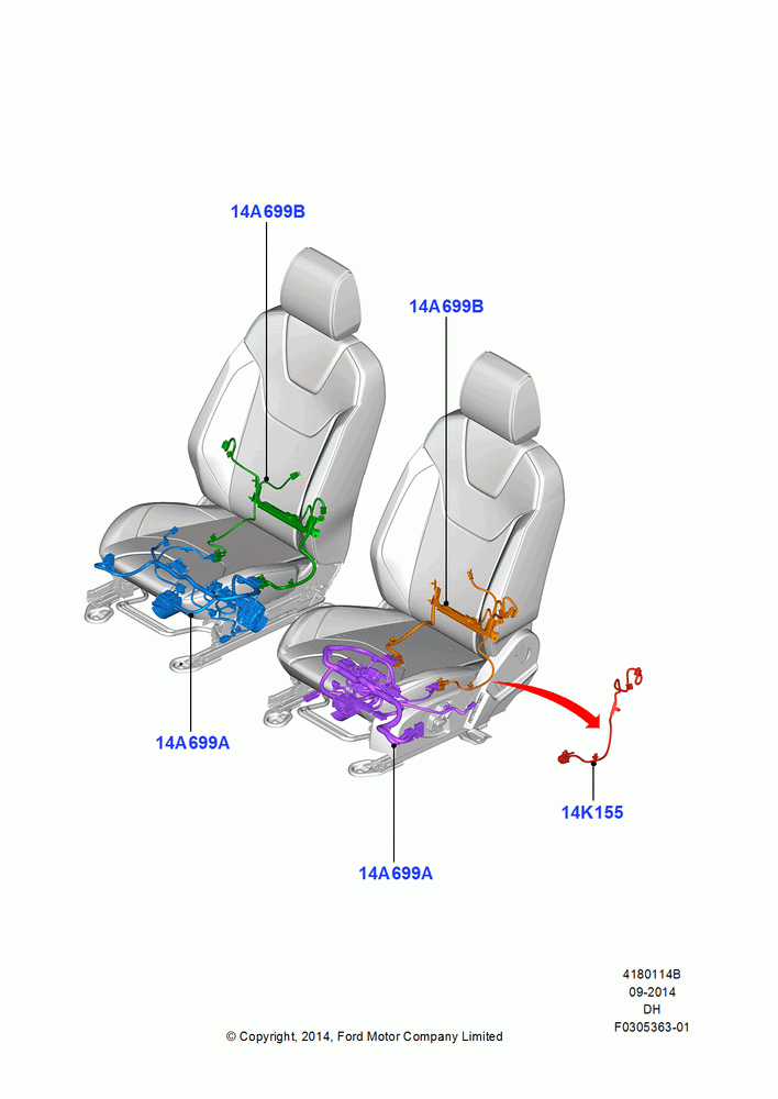 14B - Wiring - Seats; 08/DEC/2014-04/MAY/2018