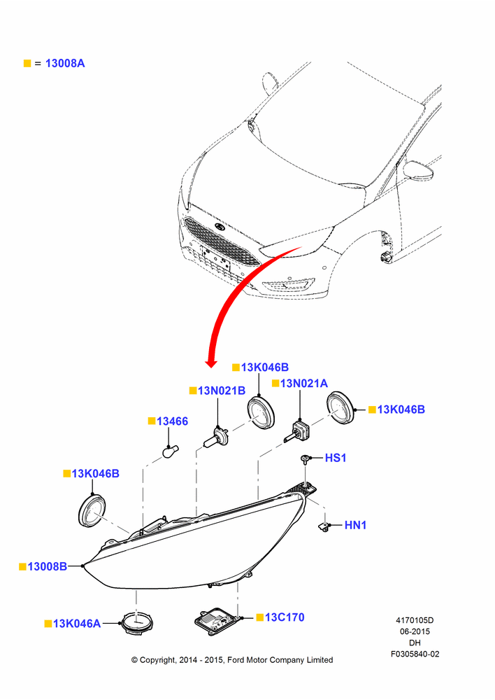 05D - Headlamps and Front Flasher Lamps, With Adaptive Headlamps Bi Xenon, BEV Version; 08/DEC/2014-04/MAY/2018