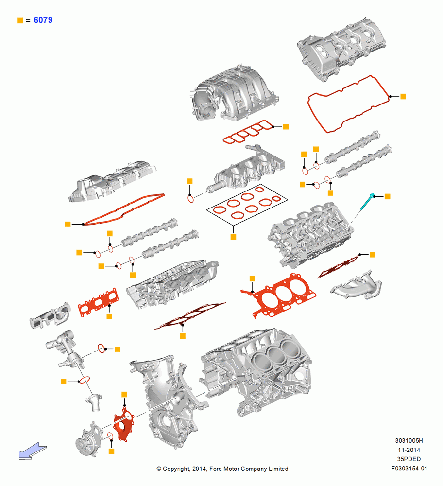 05H - Engine Gasket Kits, 3.5L Cyclone V6 Petrol TIVCT; 20/OCT/2014-17/JUL/2017