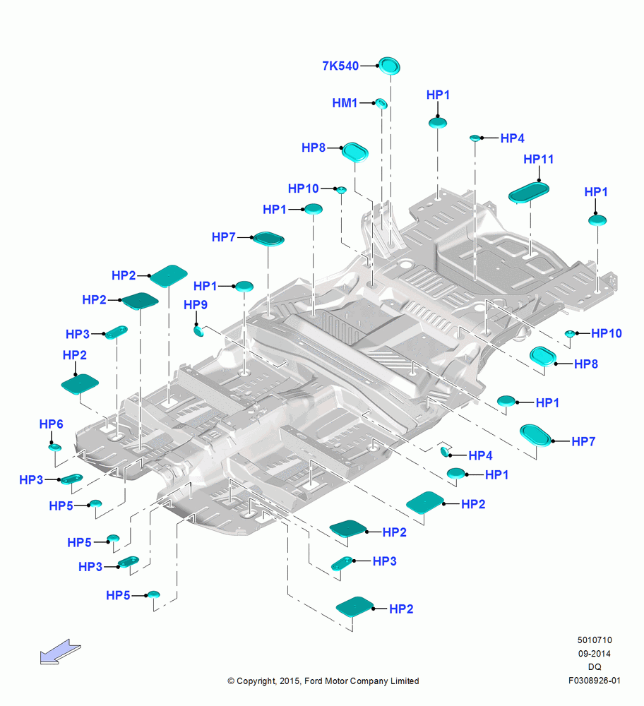 10A - Plugs - Floor Pan, North American Markets; 19/JAN/2015