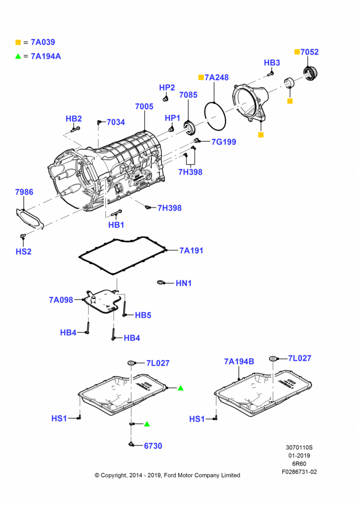 10S - Transmission External Components, 138"/3505MM Wheelbase, 6 Speed Auto Transmission (6R140); 06/APR/2015