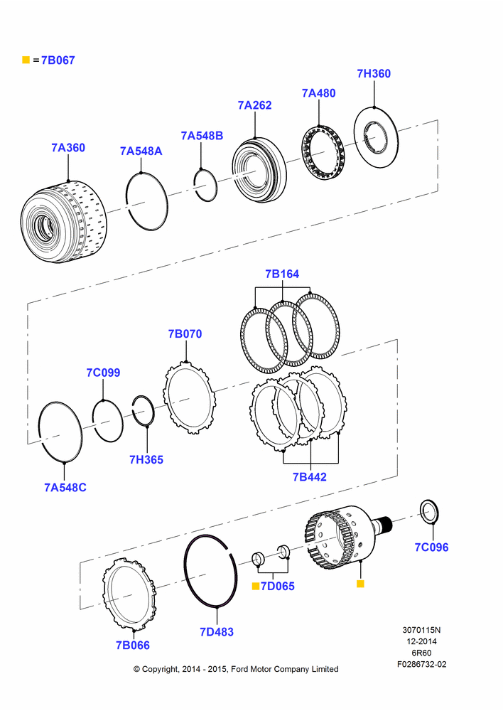 15N - Forward Clutch and Components, 6 Speed Auto Transmission (6R140); 06/APR/2015