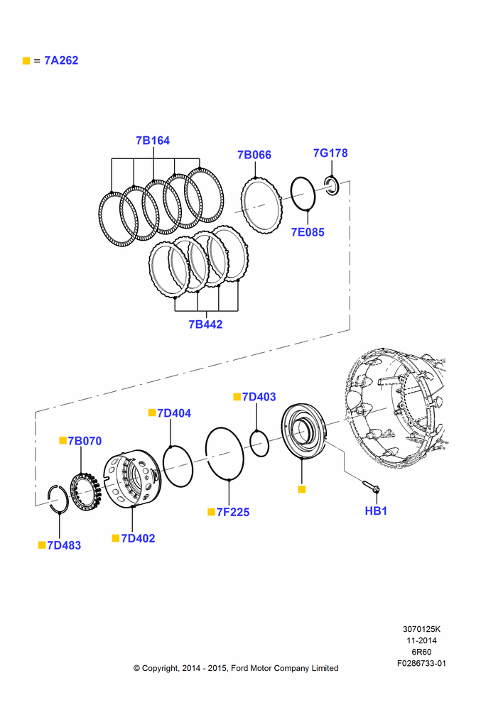 25K - Drive Plates - Low Clutch, 6 Speed Auto Transmission (6R140); 06/APR/2015