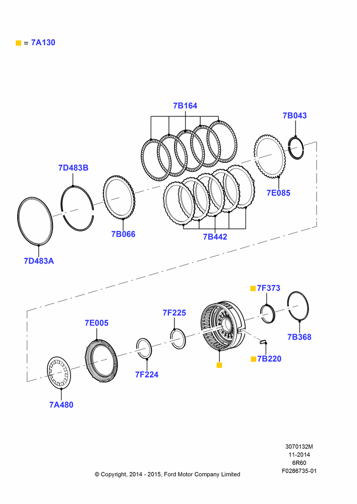 32M - Intermediate Clutch and Components, 6 Speed Auto Transmission (6R140); 06/APR/2015