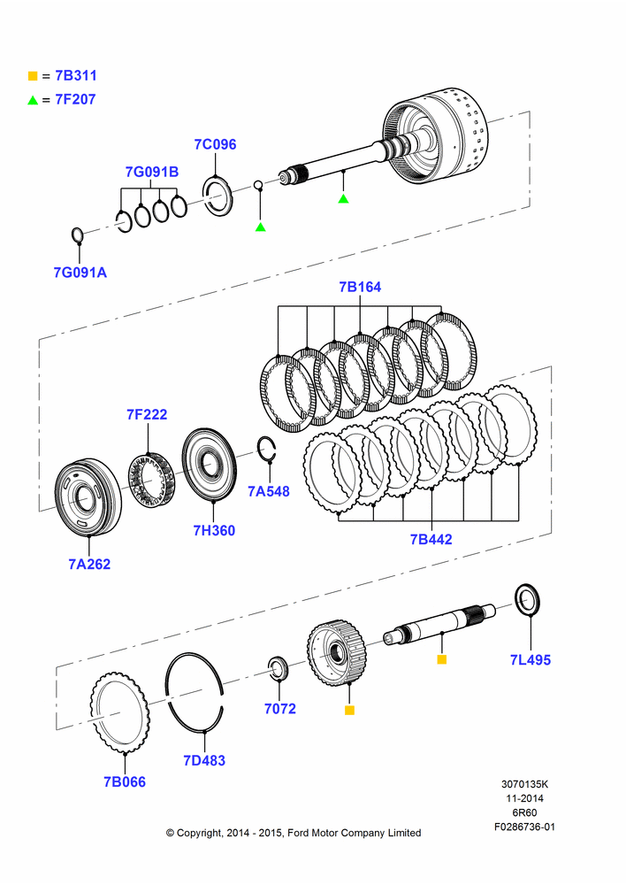 35K - Overdrive Clutch and Components, 6 Speed Auto Transmission (6R140); 06/APR/2015