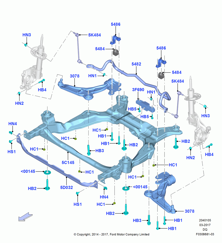 05 - Front Susp.Arms/Stabilizer/X-Member; 19/JAN/2015