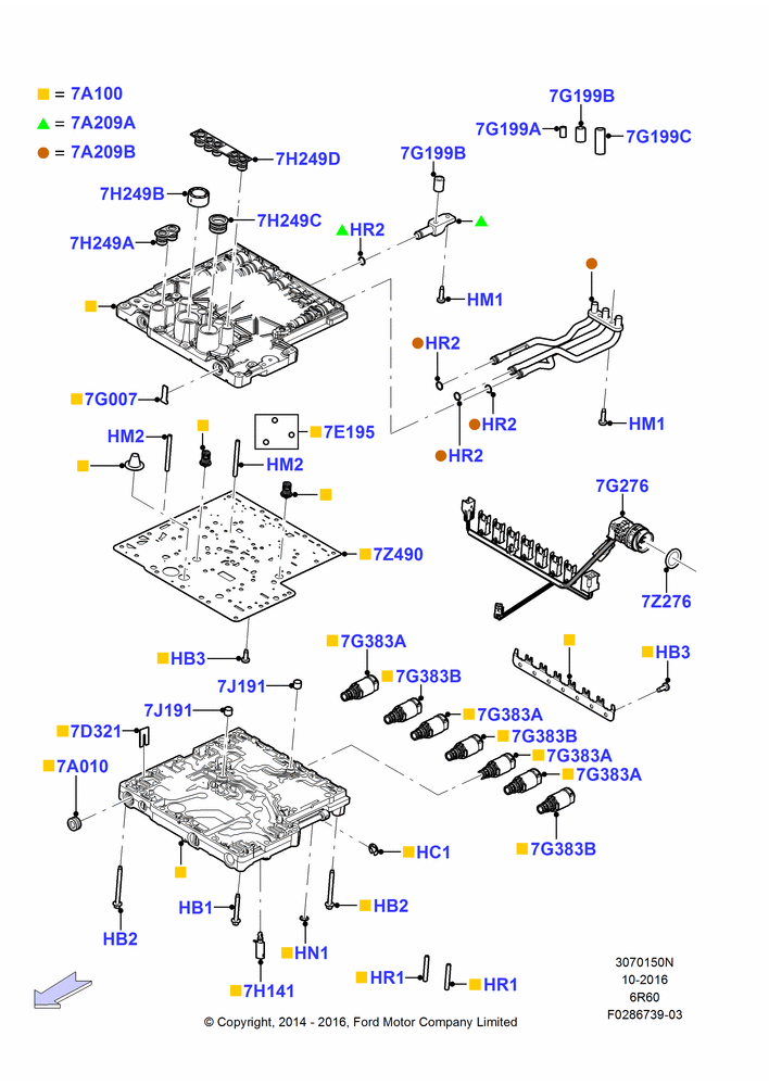 50N - Valve Body - Main Control & Servo's, 6 Speed Auto Transmission (6R140); 06/APR/2015