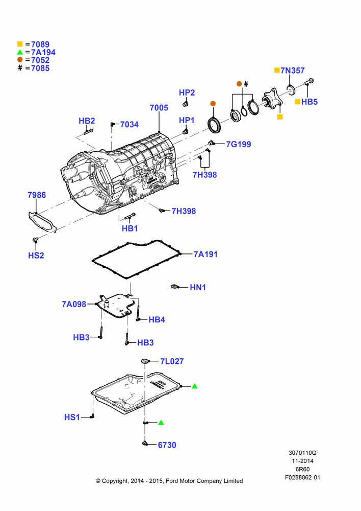 10Q - Transmission External Components, 6 Speed Auto Transmission (6R140); 01/JUN/2015