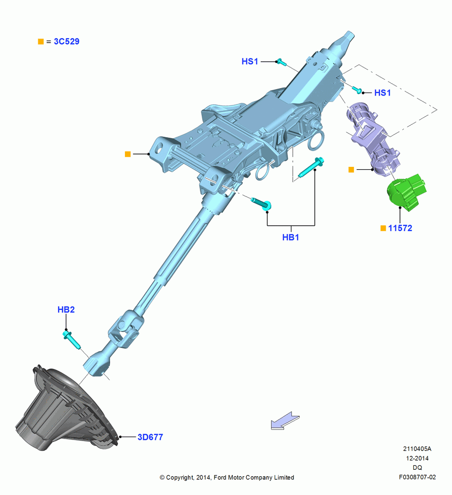 05A - Steering Column, Less Steering Column Lock, With Manual Tilt/Slide Stg Column; 19/JAN/2015