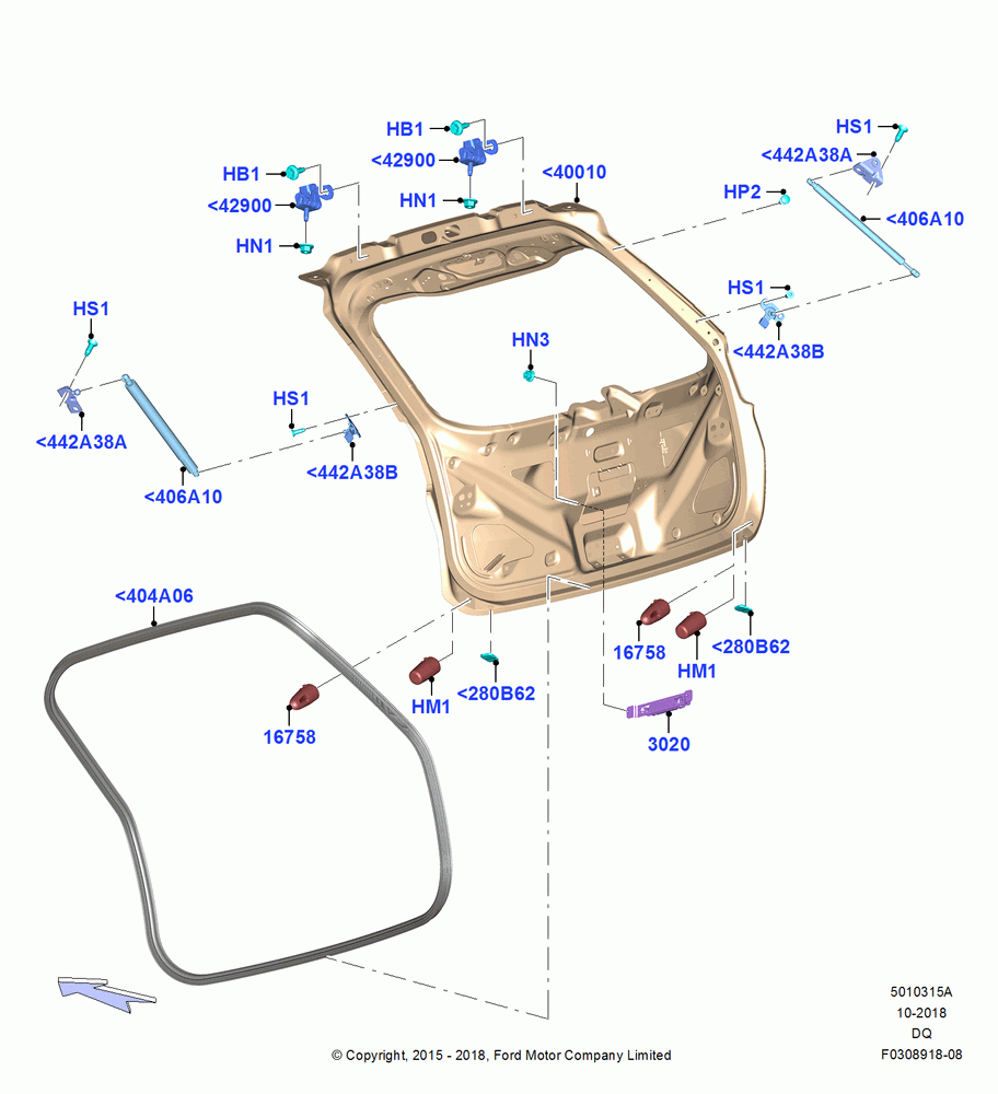 15A - Luggage Compartment Door, With Manual Liftgate; 19/JAN/2015