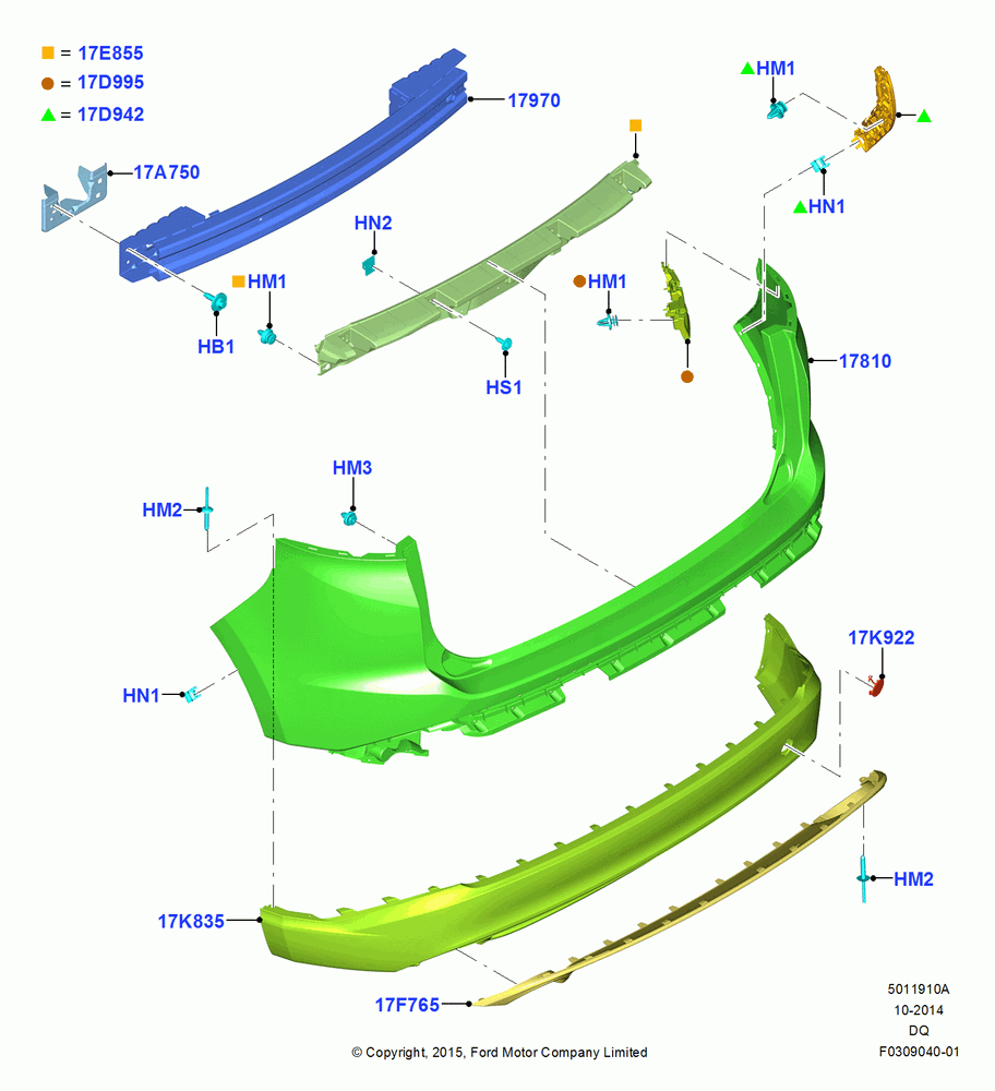 10A - Rear Bumper, Series 20, North American Markets; 19/JAN/2015-06/SEP/2018