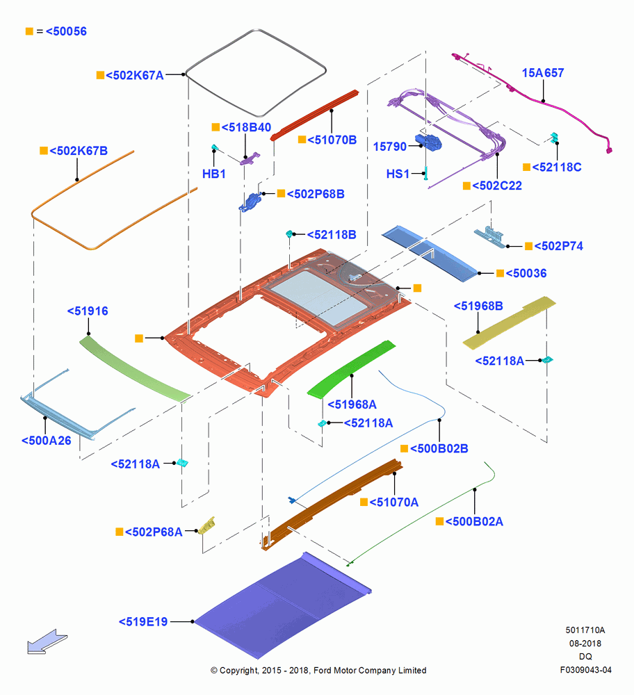 10A - Sliding Roof Mechanism and Controls, Roof Conv-Panorama Pwr/Open; 19/JAN/2015