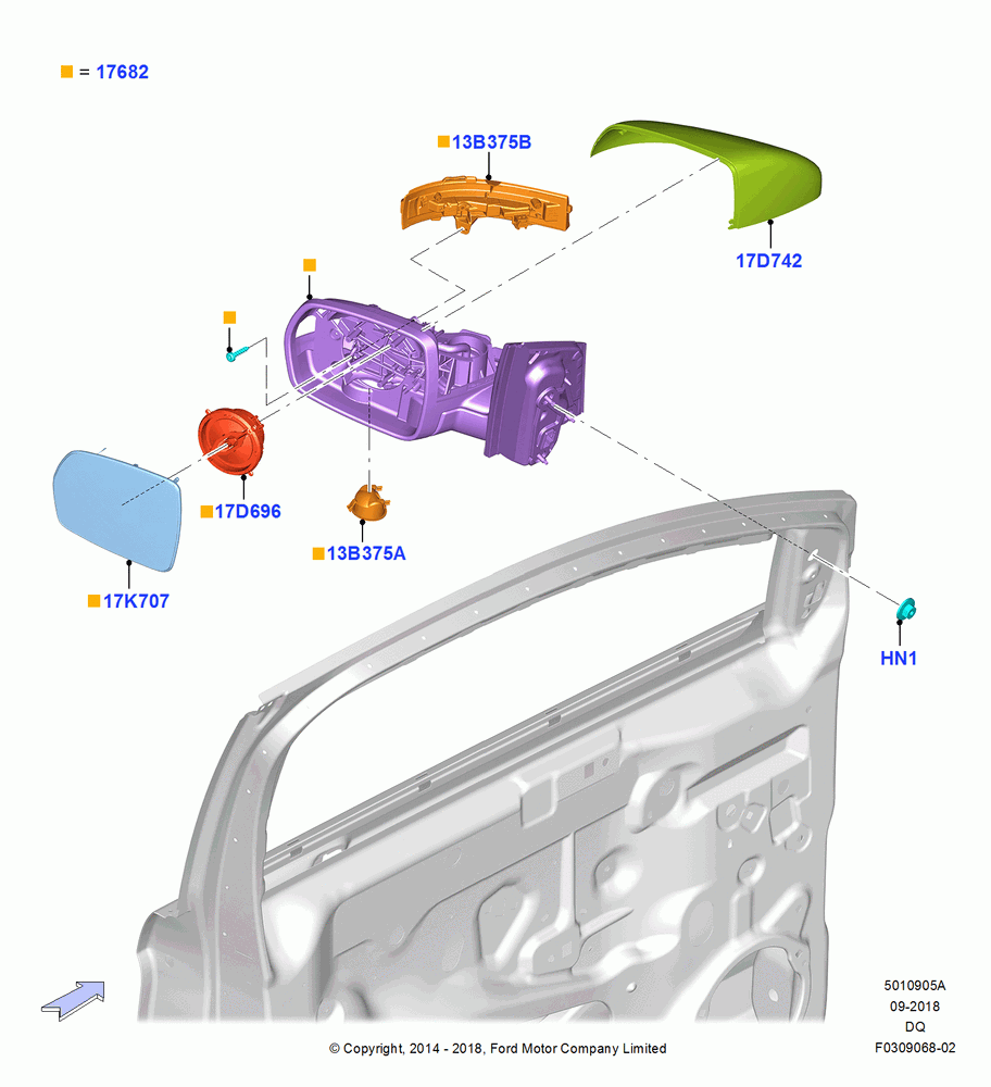 05A - Exterior Rear View Mirror, NAAO Market Derivative; 19/JAN/2015