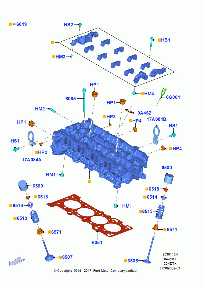 15H - Cylinder Head, 2.0L EcoBoost (240PS); 19/JAN/2015-06/SEP/2018