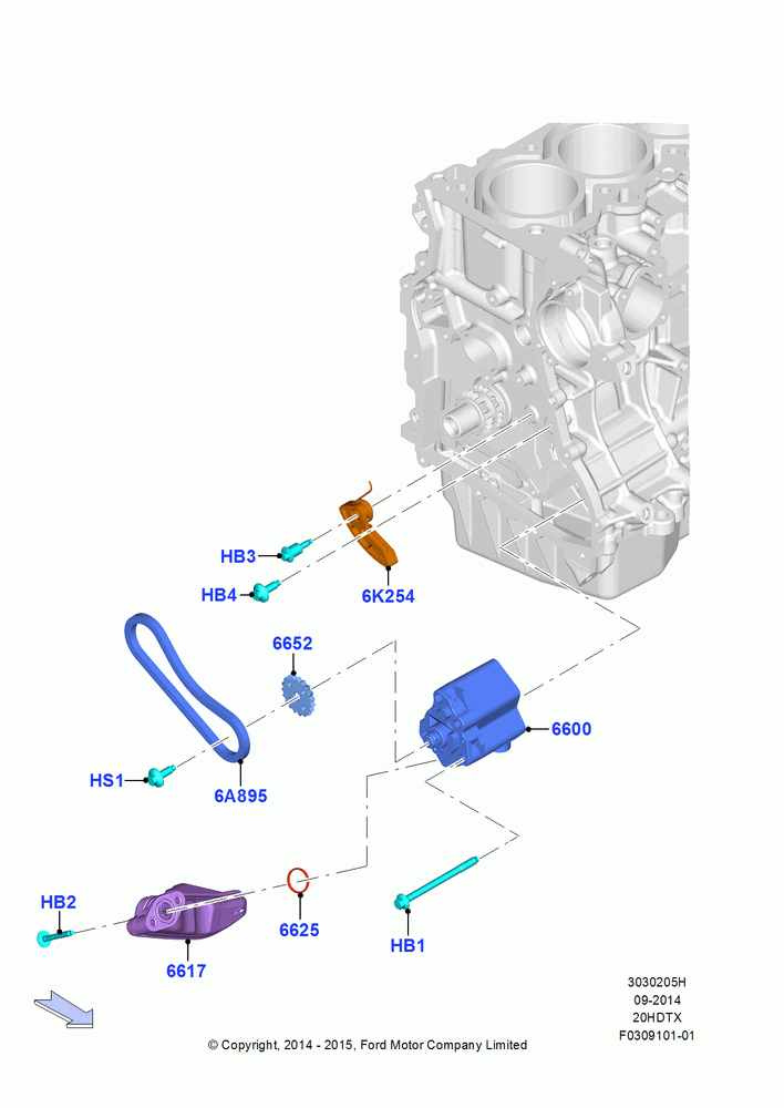 05H - Oil Pump, 2.0L EcoBoost (240PS); 19/JAN/2015-06/SEP/2018