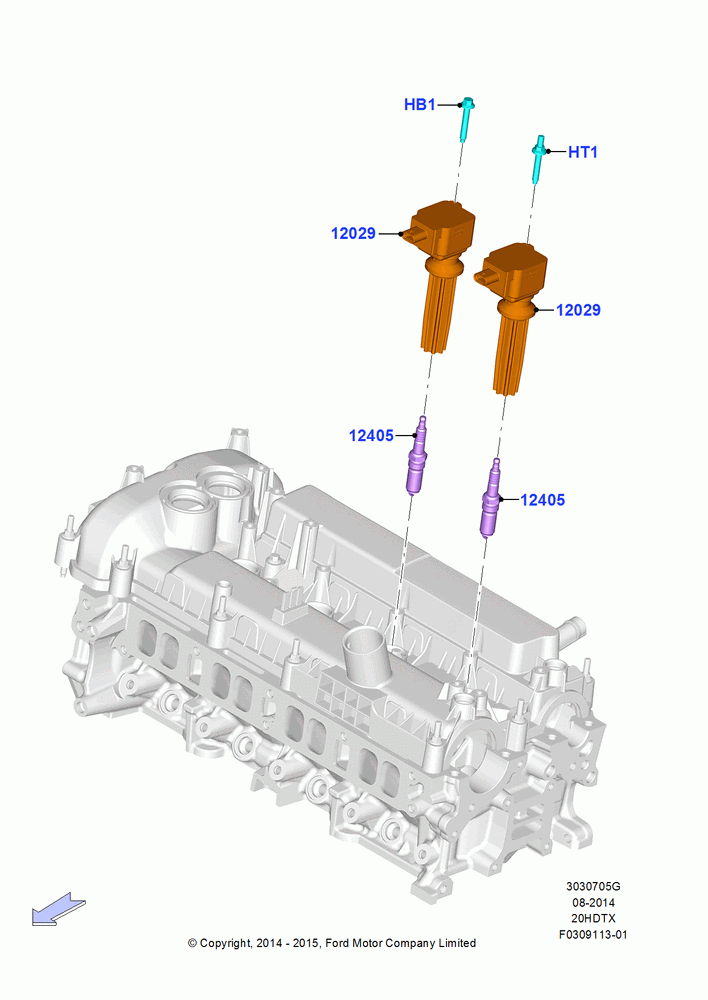 05G - Ignition Coil and Wires/Spark Plugs, 2.0L EcoBoost (240PS); 19/JAN/2015-06/SEP/2018
