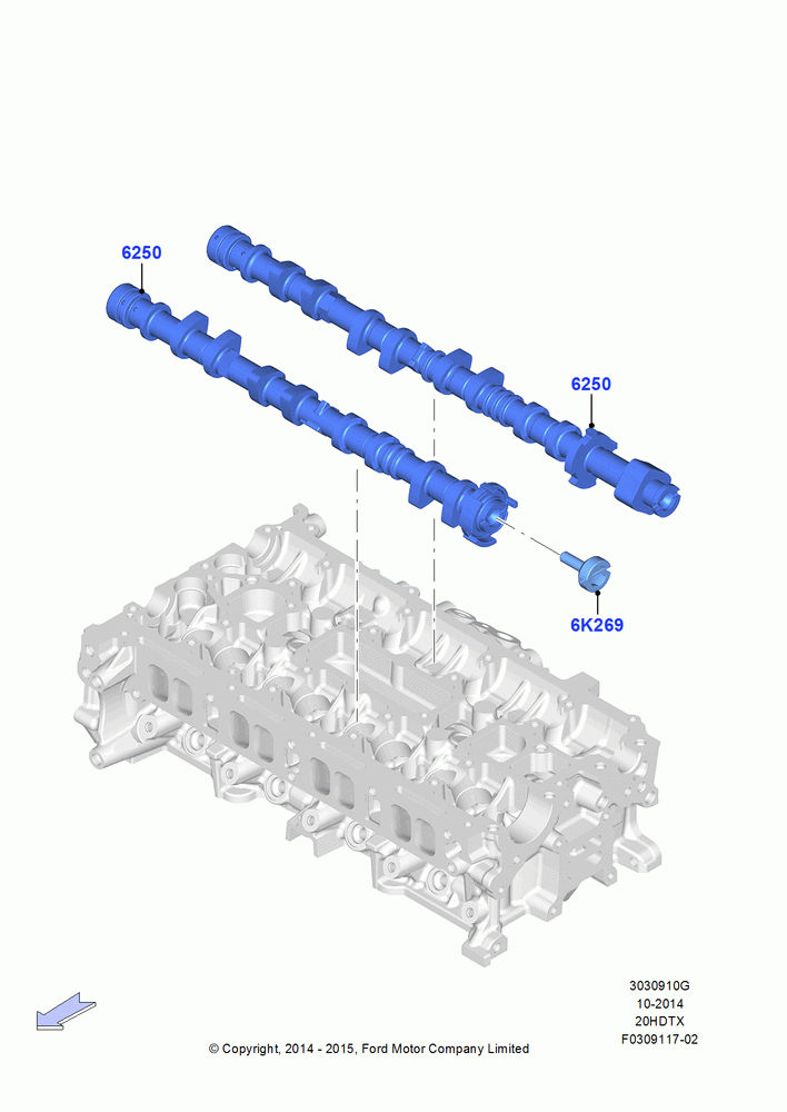 10G - Camshaft, 2.0L EcoBoost (240PS); 19/JAN/2015-06/SEP/2018