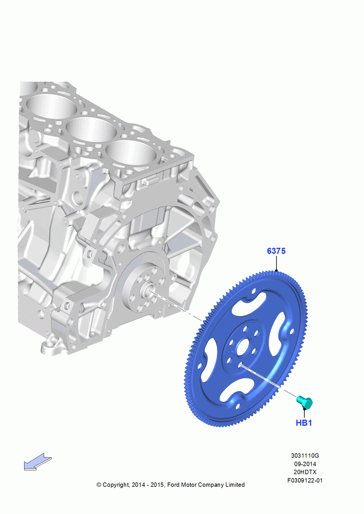 10G - Flywheel, 2.0L EcoBoost (240PS); 19/JAN/2015-06/SEP/2018