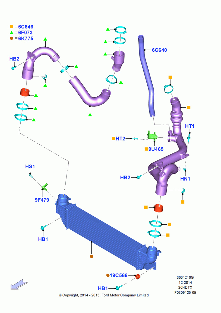 10G - Intercooler/Air Ducts and Hoses, 2.0L EcoBoost (240PS); 19/JAN/2015-06/SEP/2018