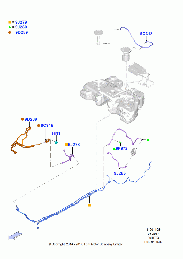 10G - Fuel Lines, 2.0L EcoBoost (240PS); 08/DEC/2014-06/SEP/2018