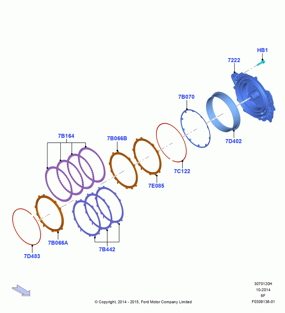 20H - Reverse Clutch and Components, 6 Speed Auto Transmission 6F50, 6 Speed Auto Transmission 6F55; 19/JAN/2015