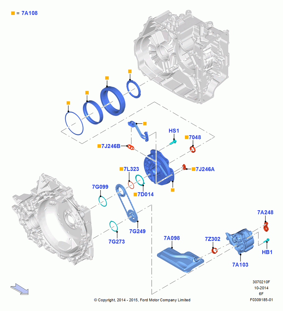 10F - Transmission Pump Assy, 6 Speed Auto Transmission 6F50, 6 Speed Auto Transmission 6F55; 19/JAN/2015