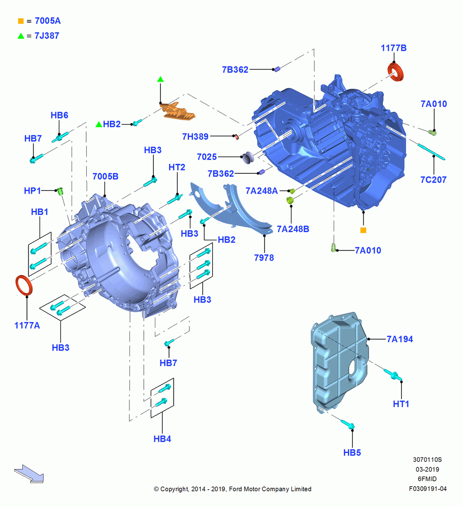 10S - Transmission External Components, 6 Speed Auto Trans 6F Mid-Range; 08/DEC/2014