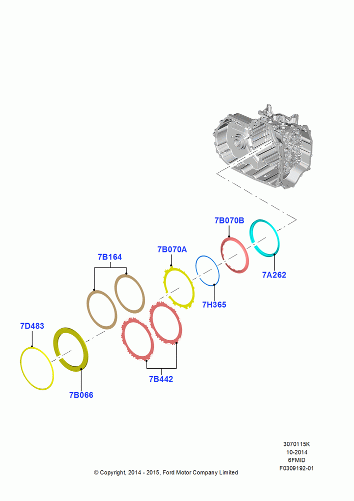 15K - Forward Clutch and Components, 6 Speed Auto Trans 6F Mid-Range; 19/JAN/2015
