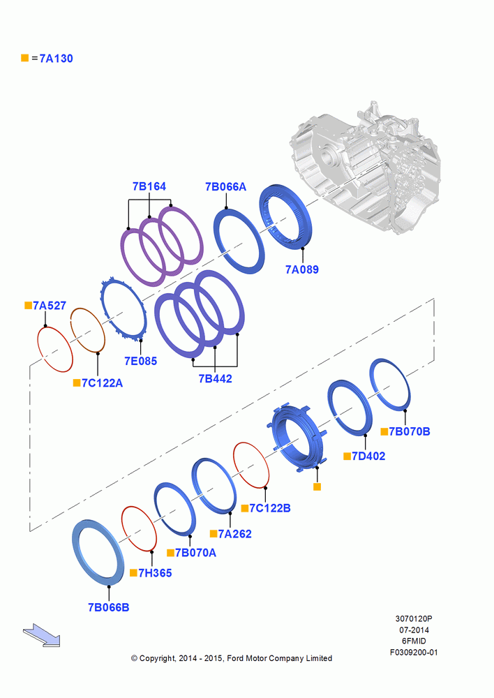 20P - Reverse Clutch and Components, 6 Speed Auto Trans 6F Mid-Range; 19/JAN/2015