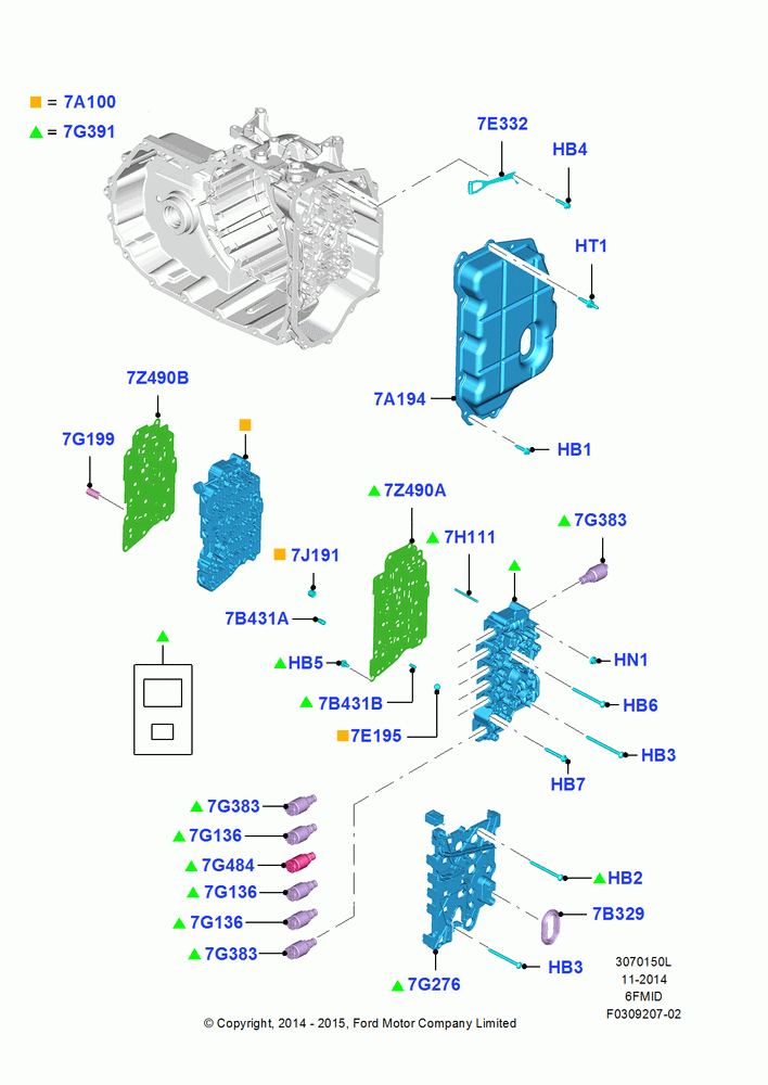 50L - Valve Body And Main Control, 6 Speed Auto Trans 6F Mid-Range; 08/DEC/2014