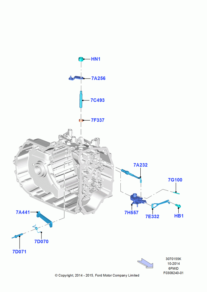 55K - Transmission Control Mechanisms, 6 Speed Auto Trans 6F Mid-Range; 19/JAN/2015