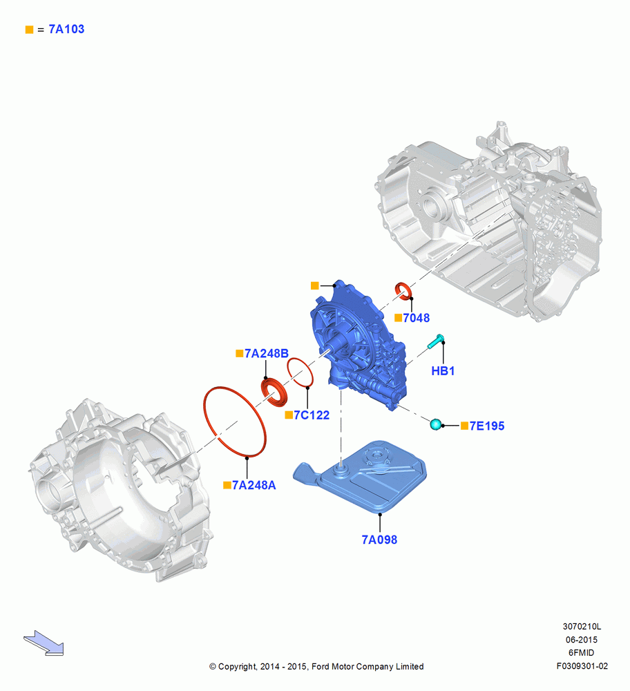 10L - Transmission Pump Assy, 6 Speed Auto Trans 6F Mid-Range; 08/DEC/2014
