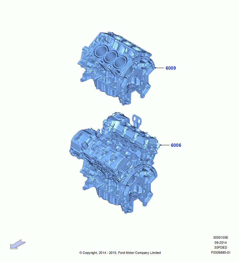 05E - Service Engine and Short Block, 3.5L Cyclone V6 Petrol TIVCT; 19/JAN/2015