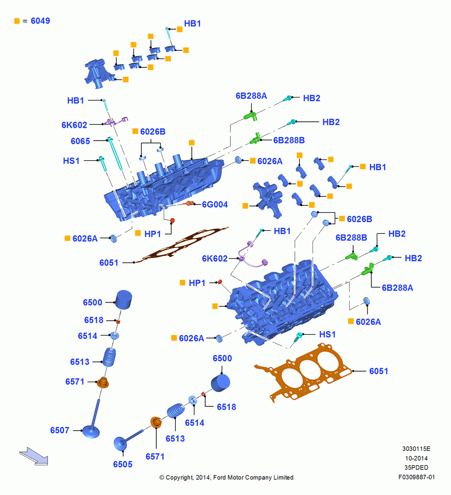 15E - Cylinder Head, 3.5L Cyclone V6 Petrol TIVCT; 19/JAN/2015