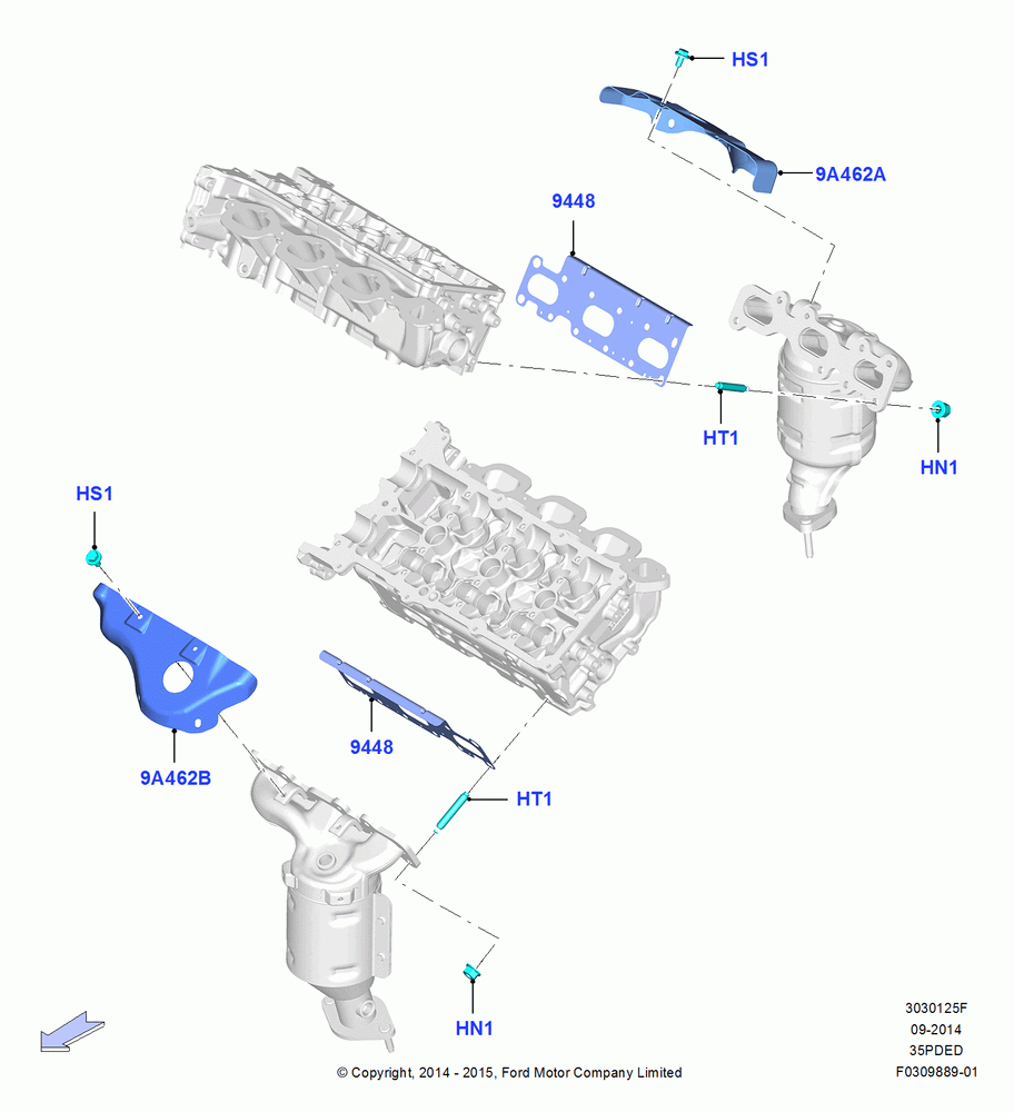 25F - Exhaust Manifold, 3.5L Cyclone V6 Petrol TIVCT; 19/JAN/2015