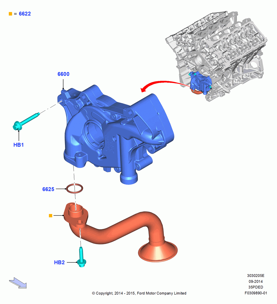 05E - Oil Pump, 3.5L Cyclone V6 Petrol TIVCT; 19/JAN/2015