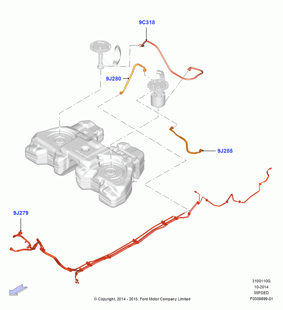 10G - Fuel Lines, 3.5L Cyclone V6 Petrol TIVCT; 19/JAN/2015