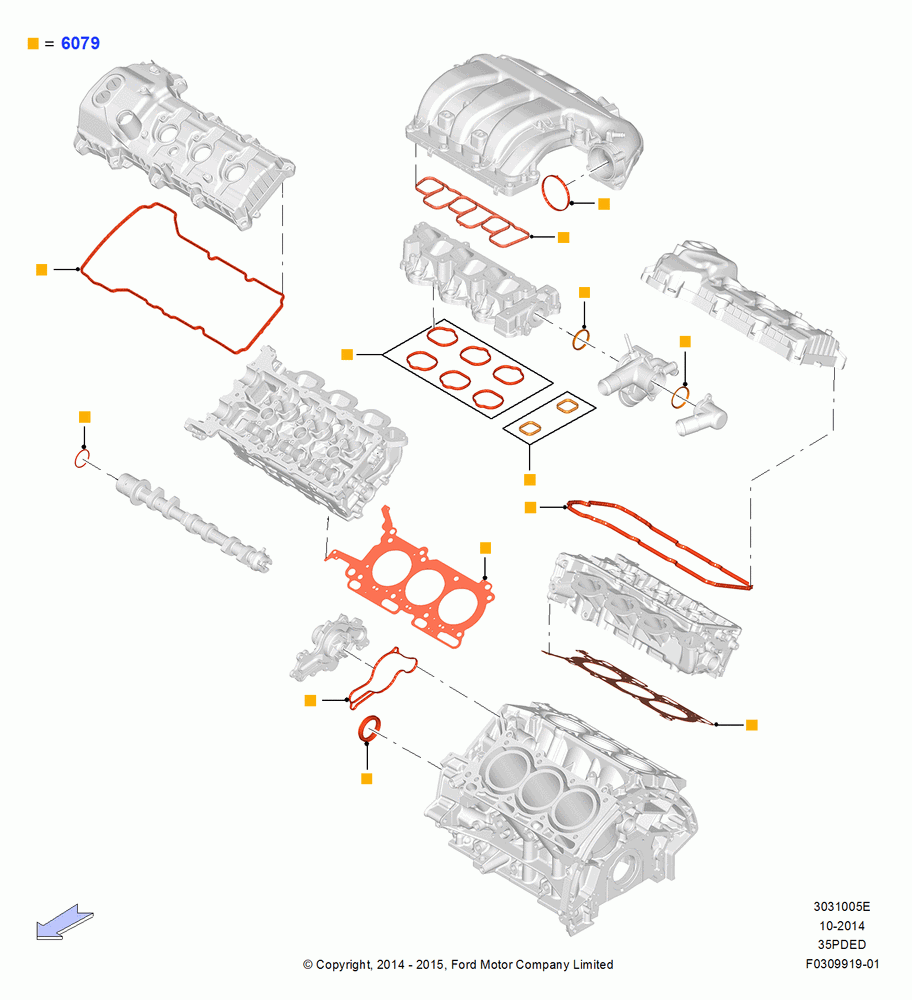 05E - Engine Gasket Kits, 3.5L Cyclone V6 Petrol TIVCT; 19/JAN/2015