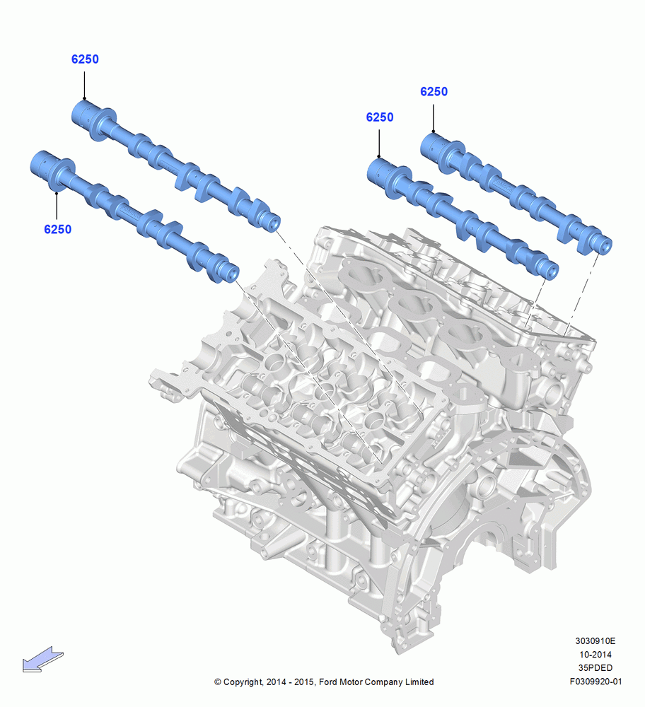 10E - Camshaft, 3.5L Cyclone V6 Petrol TIVCT; 19/JAN/2015