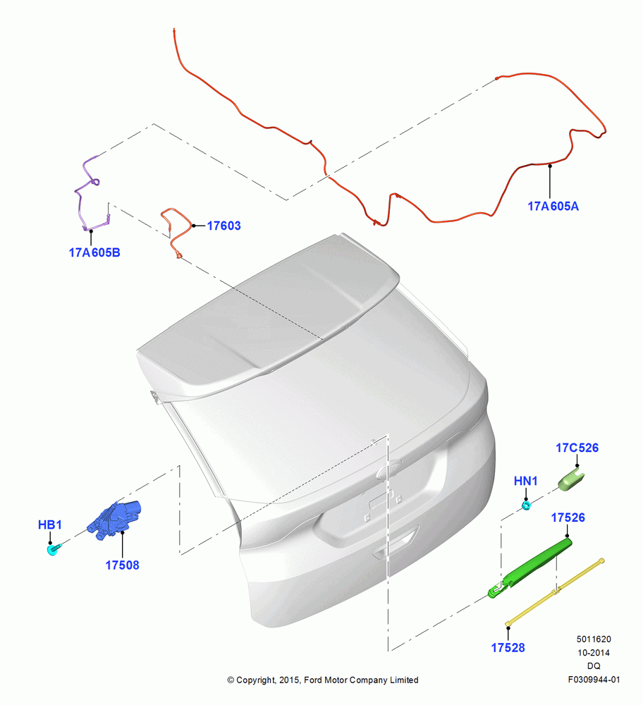 20A - Rear Window Wiper and Washer, North American Markets; 19/JAN/2015-06/SEP/2018