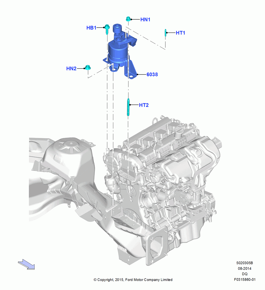 05B - Engine Mounting, 2.0L EcoBoost (240PS); 19/JAN/2015