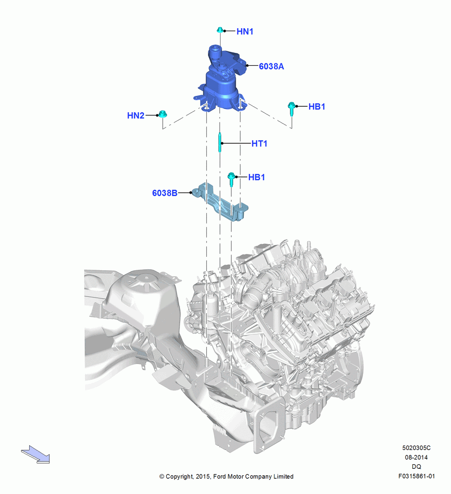 05C - Engine Mounting, 2.7L DOHC 4V DI GT V6 GAS/FFV; 19/JAN/2015