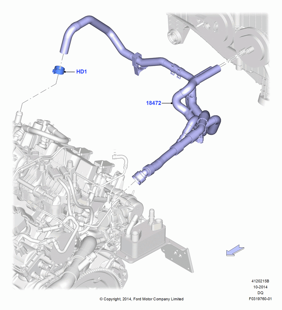 15B - Heater Hoses, 2.7L DOHC 4V DI GT V6 GAS/FFV, Hot Weather Improvement Pack 1, Hot Weather Group; 19/JAN/2015-06/SEP/2018